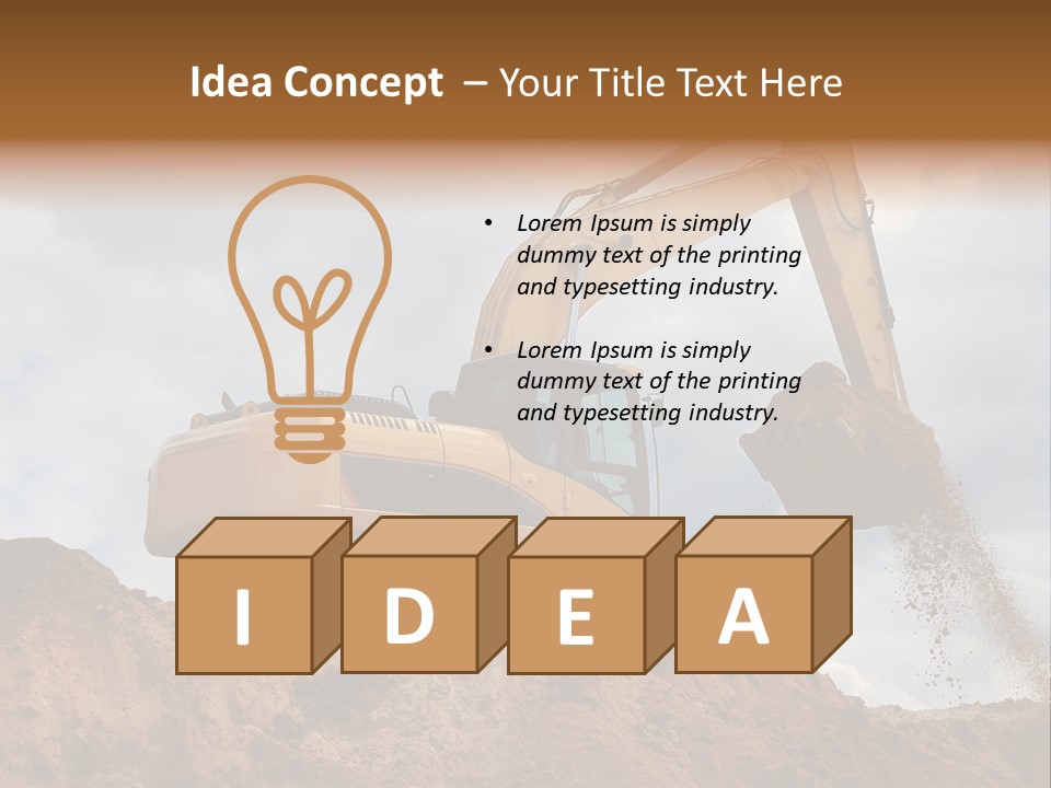 Bulldozer Machinery Excavate PowerPoint Template