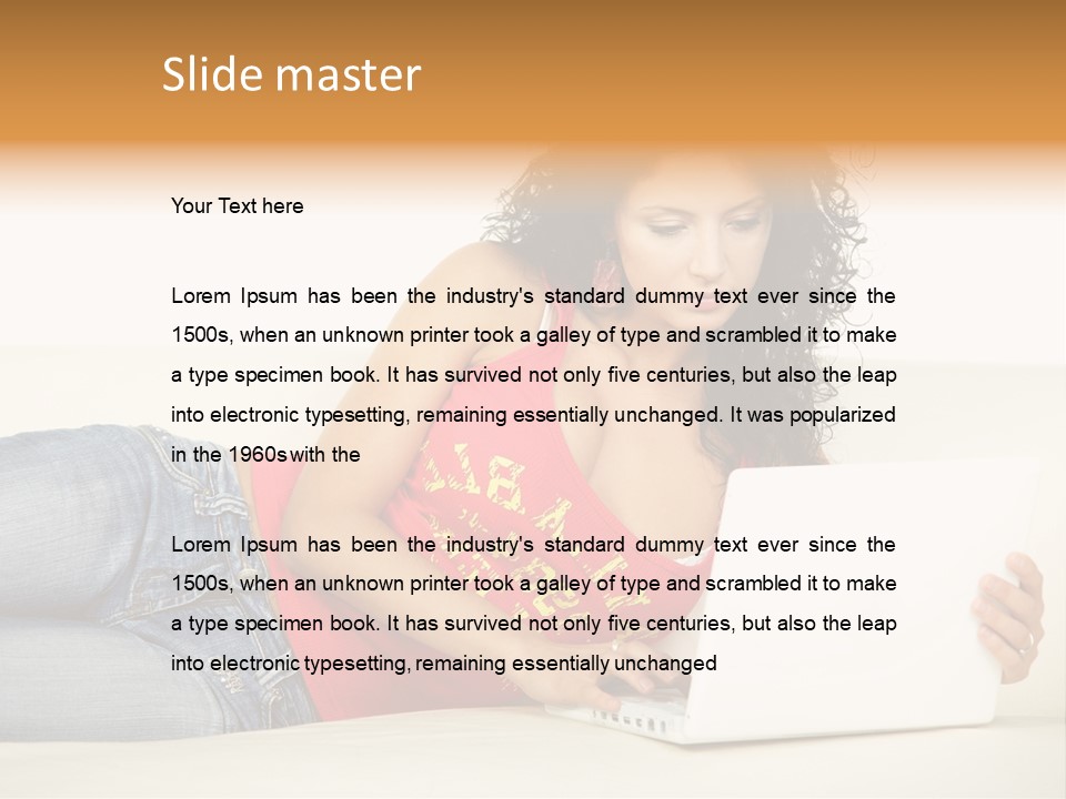 Lounge Woman House PowerPoint Template