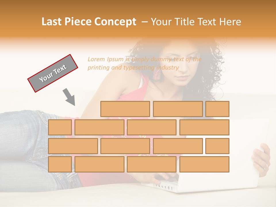 Lounge Woman House PowerPoint Template