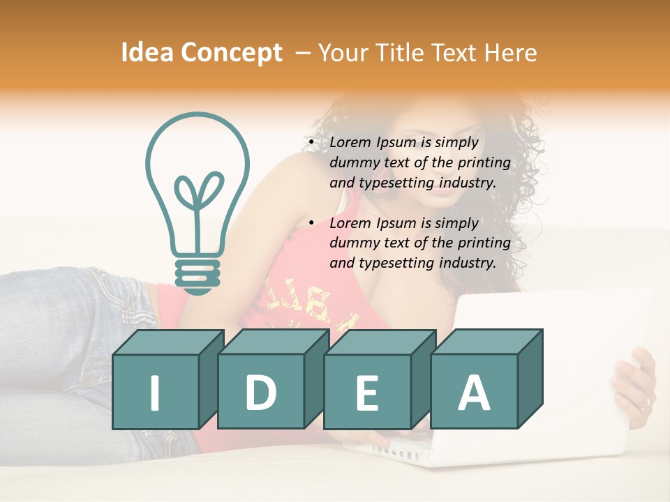 Lounge Woman House PowerPoint Template