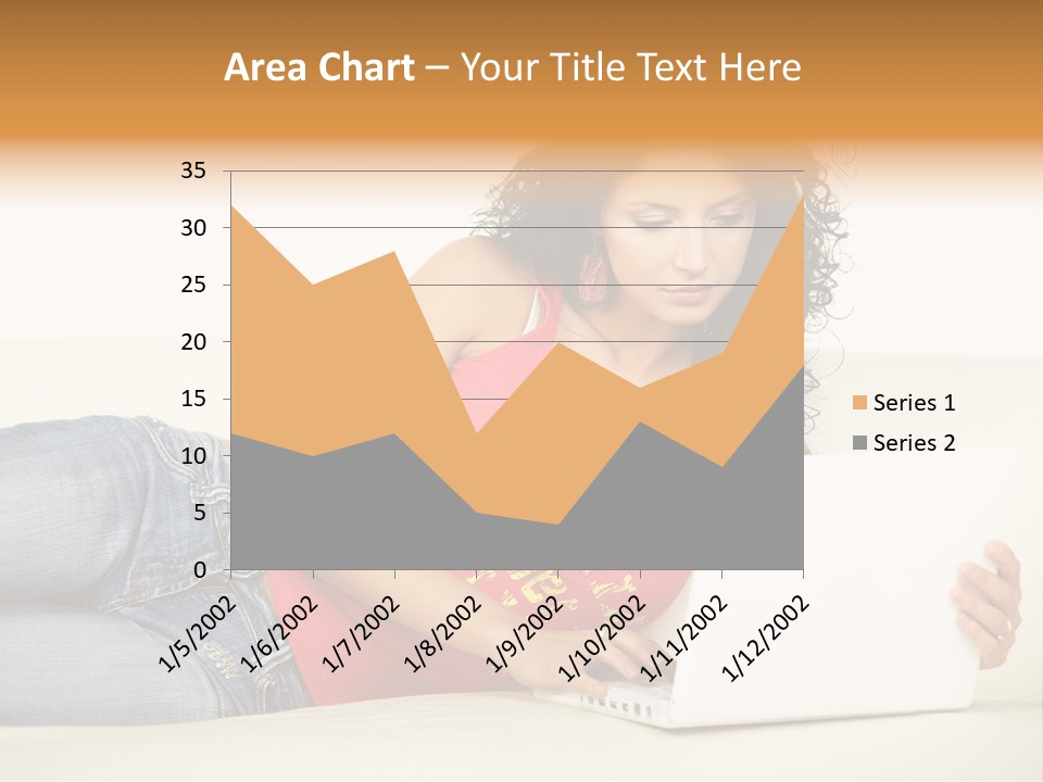 Lounge Woman House PowerPoint Template