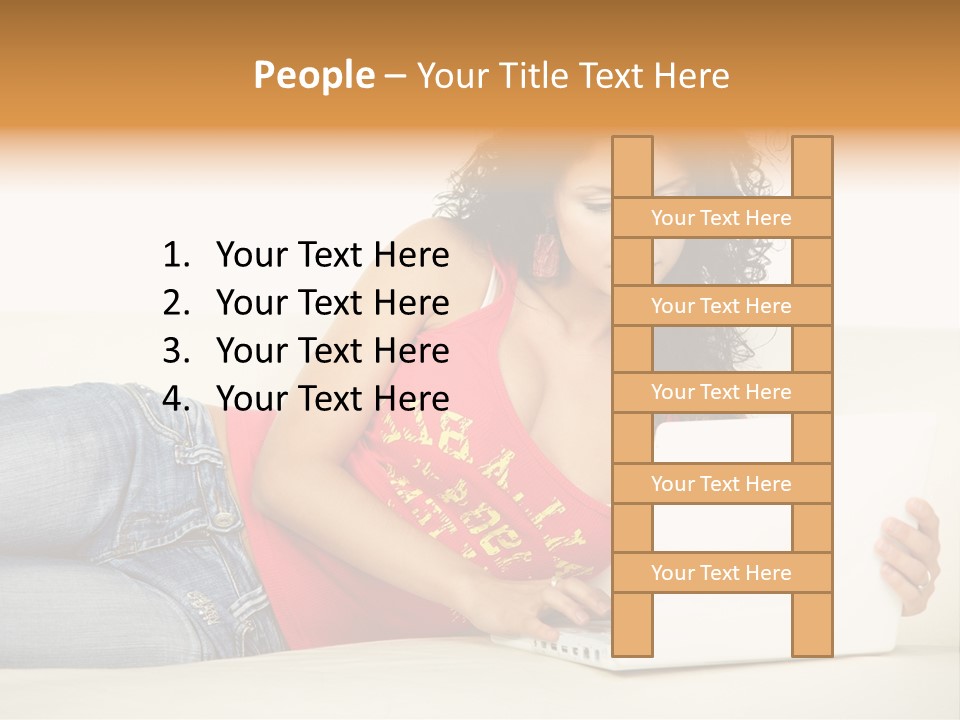 Lounge Woman House PowerPoint Template