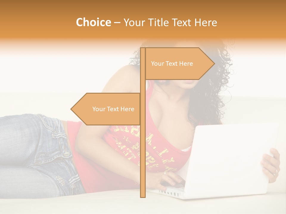 Lounge Woman House PowerPoint Template