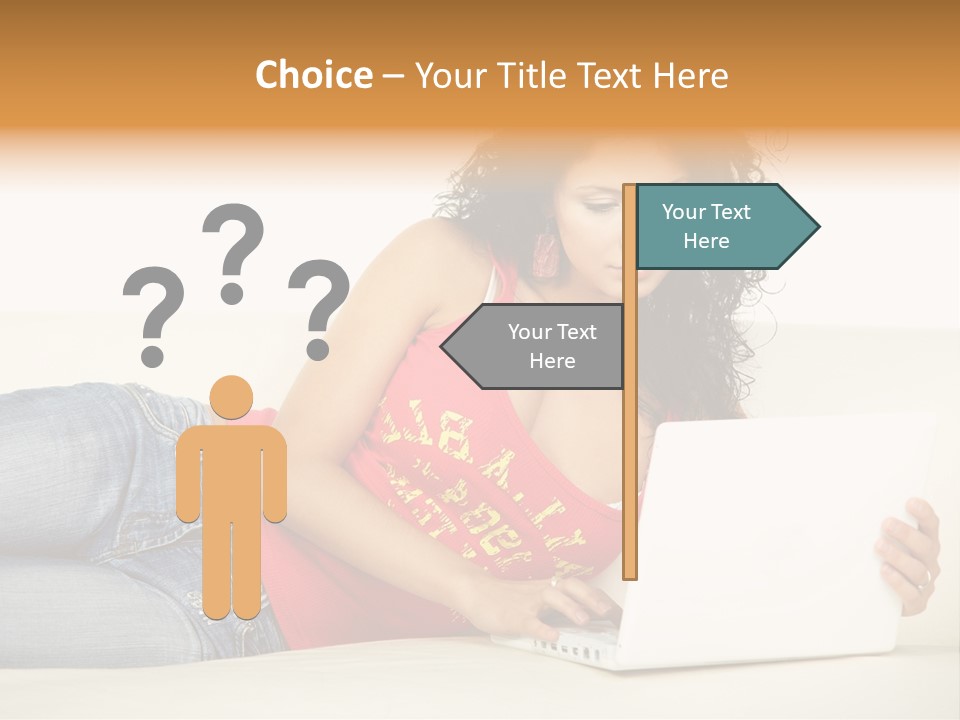 Lounge Woman House PowerPoint Template