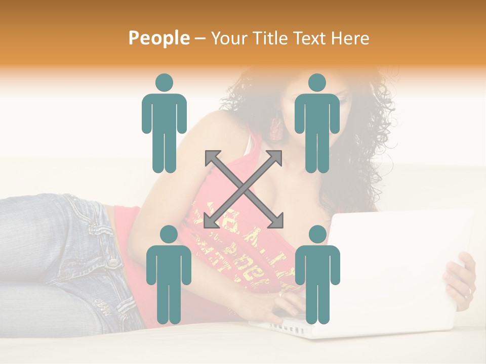 Lounge Woman House PowerPoint Template