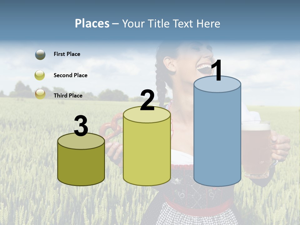 Pretzel Beer Glass Female PowerPoint Template