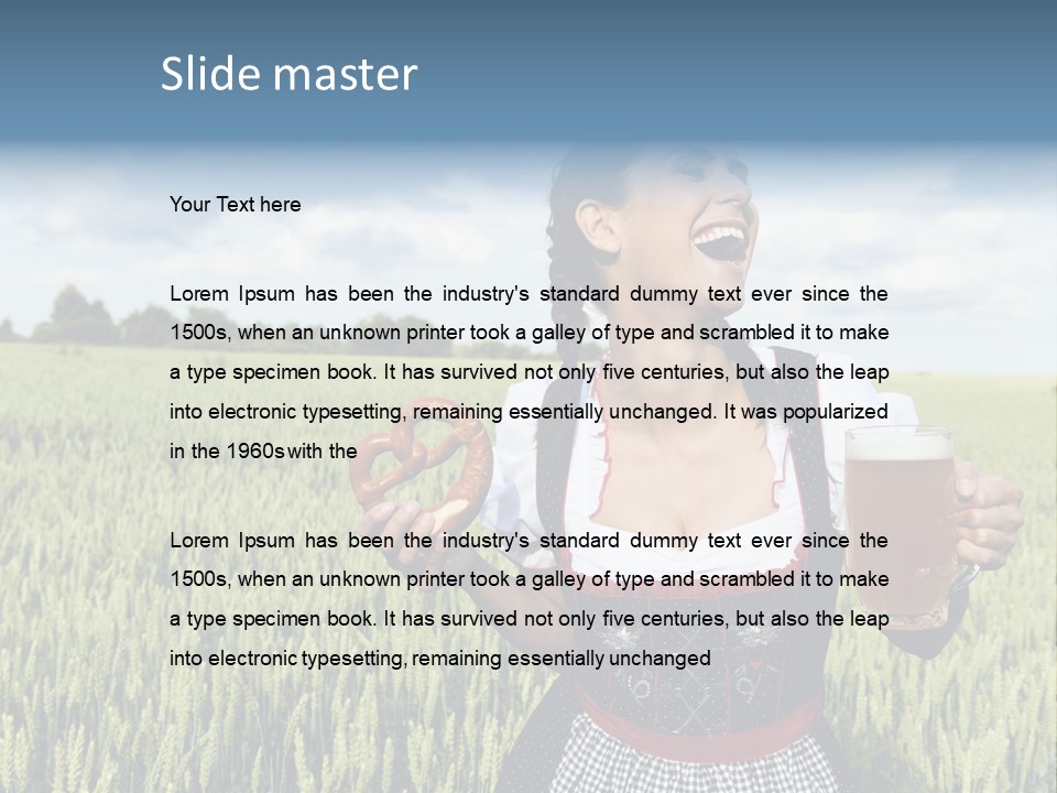 Pretzel Beer Glass Female PowerPoint Template