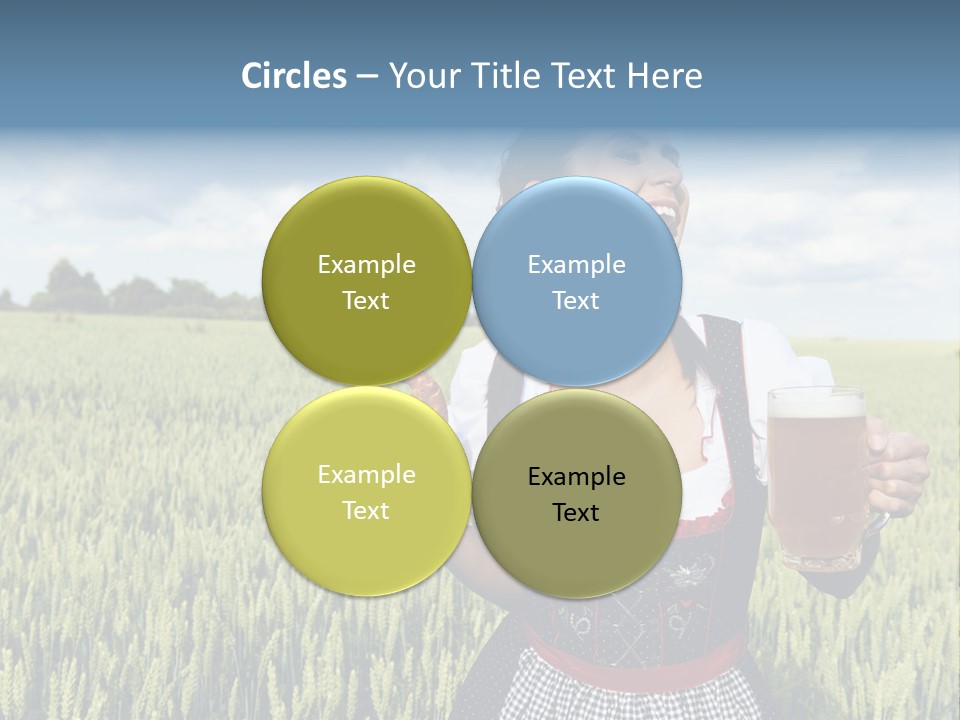 Pretzel Beer Glass Female PowerPoint Template