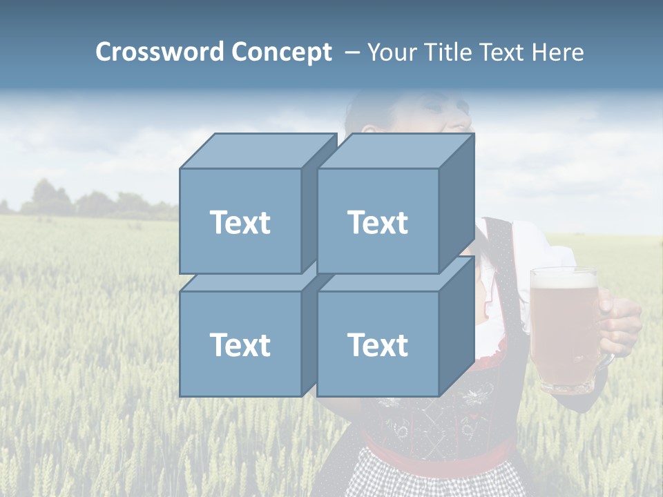 Pretzel Beer Glass Female PowerPoint Template