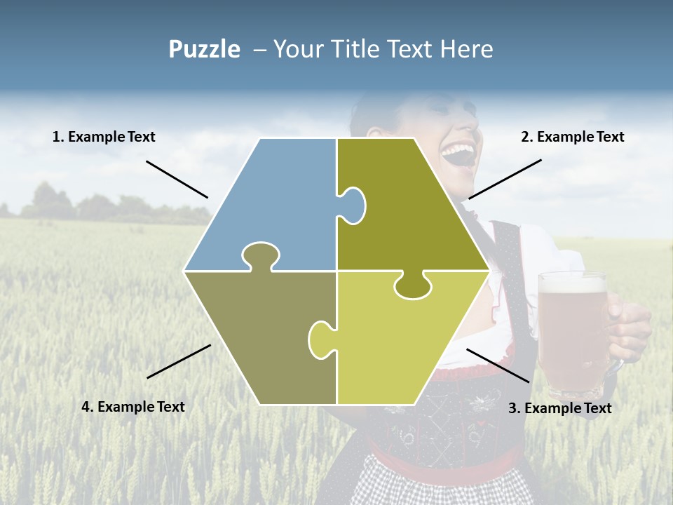 Pretzel Beer Glass Female PowerPoint Template