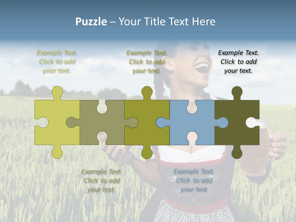 Pretzel Beer Glass Female PowerPoint Template