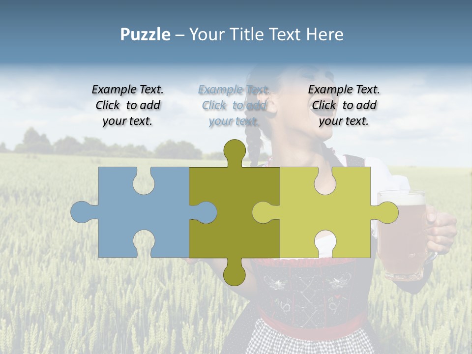 Pretzel Beer Glass Female PowerPoint Template