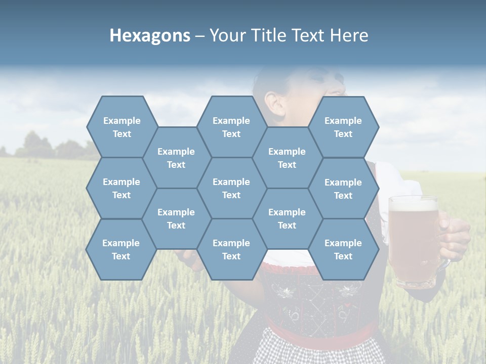 Pretzel Beer Glass Female PowerPoint Template