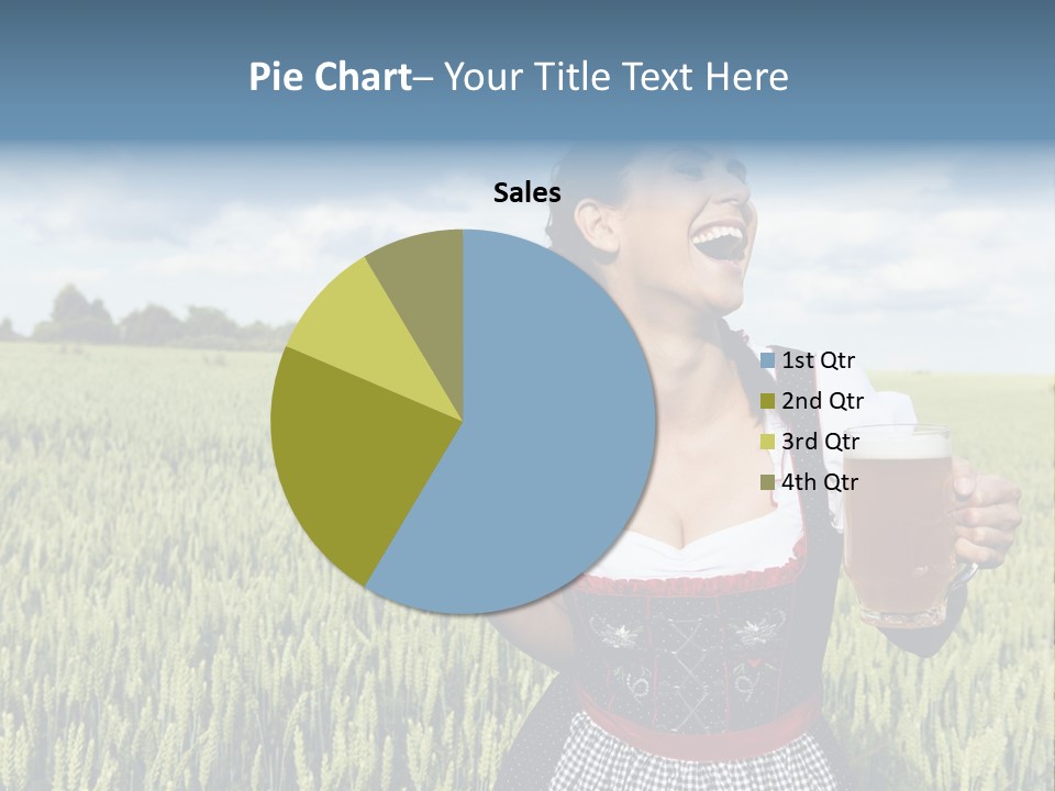 Pretzel Beer Glass Female PowerPoint Template