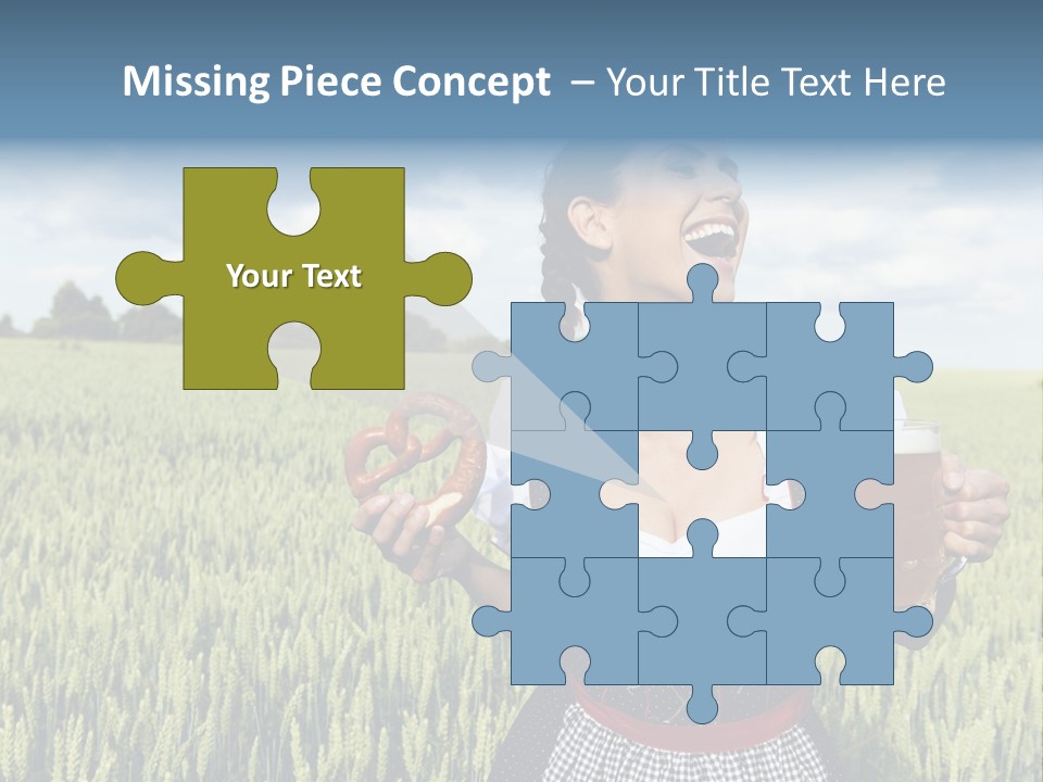 Pretzel Beer Glass Female PowerPoint Template