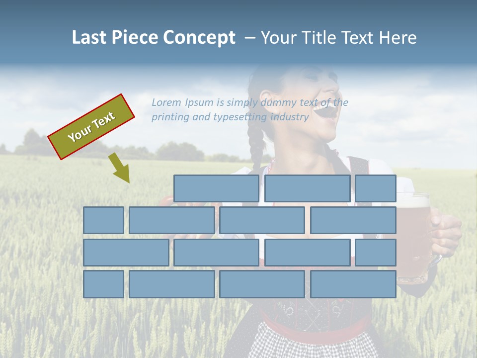 Pretzel Beer Glass Female PowerPoint Template