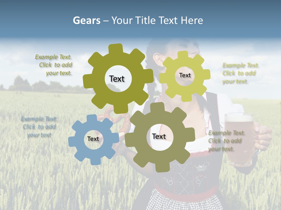 Pretzel Beer Glass Female PowerPoint Template