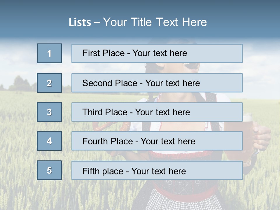 Pretzel Beer Glass Female PowerPoint Template