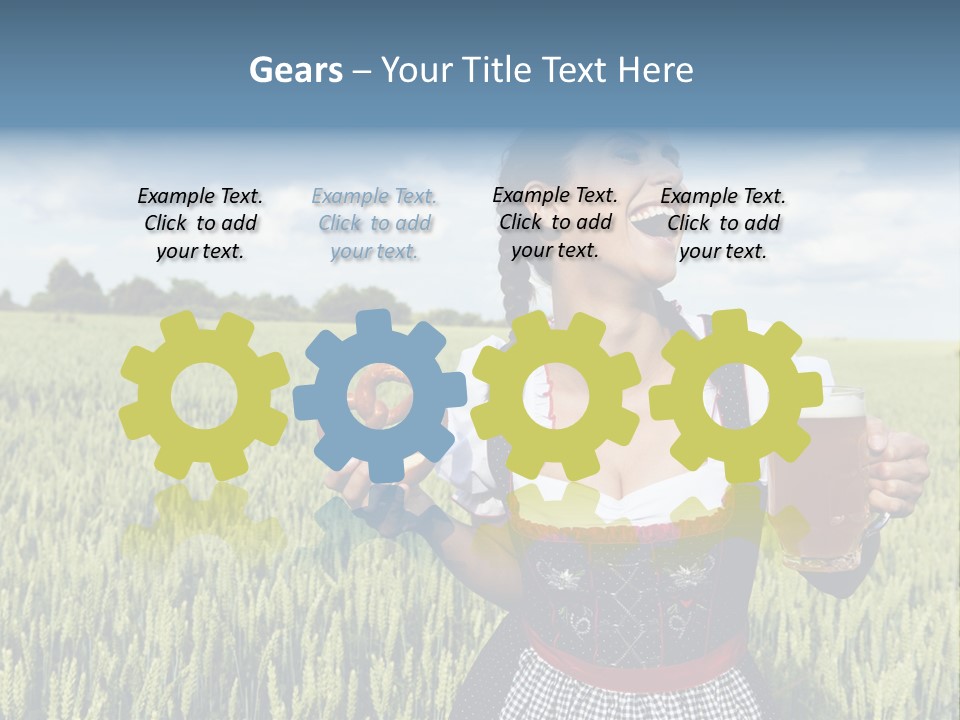 Pretzel Beer Glass Female PowerPoint Template