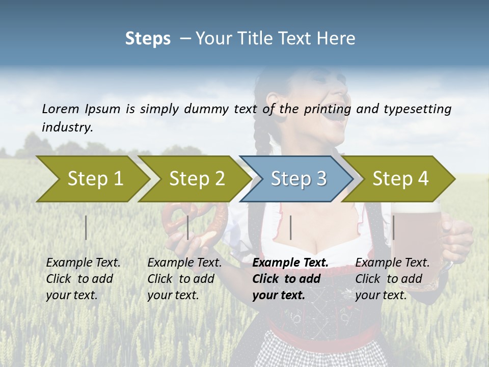 Pretzel Beer Glass Female PowerPoint Template