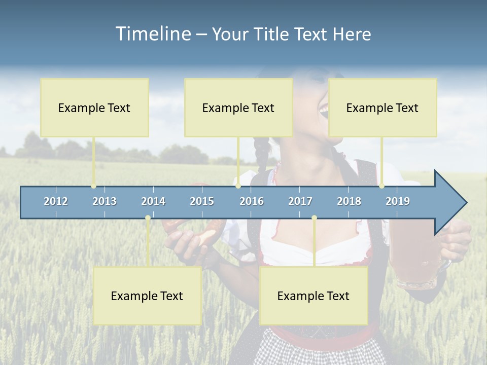 Pretzel Beer Glass Female PowerPoint Template