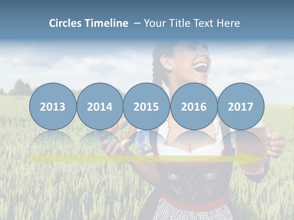 Pretzel Beer Glass Female PowerPoint Template