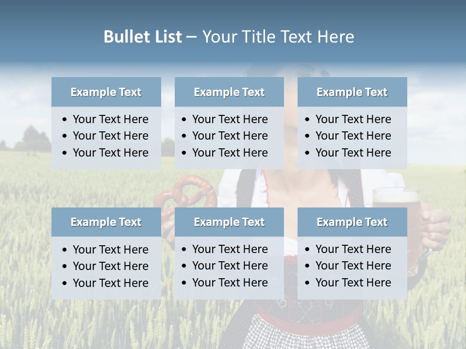 Pretzel Beer Glass Female PowerPoint Template