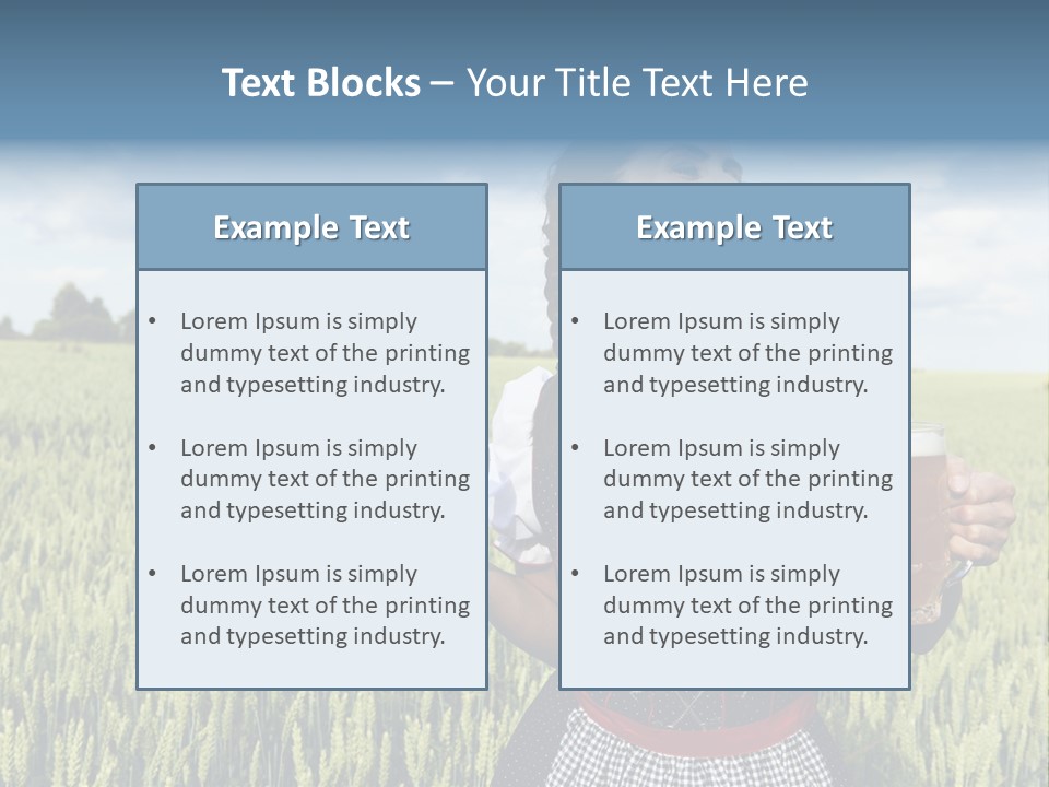 Pretzel Beer Glass Female PowerPoint Template