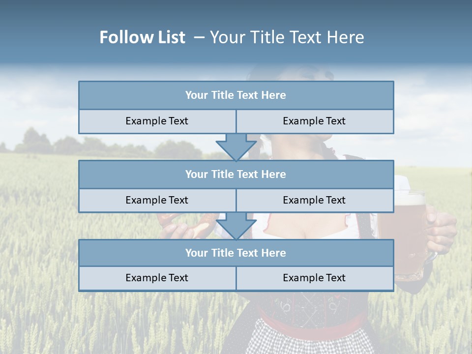 Pretzel Beer Glass Female PowerPoint Template