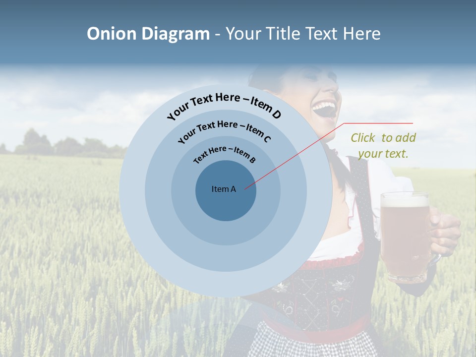 Pretzel Beer Glass Female PowerPoint Template