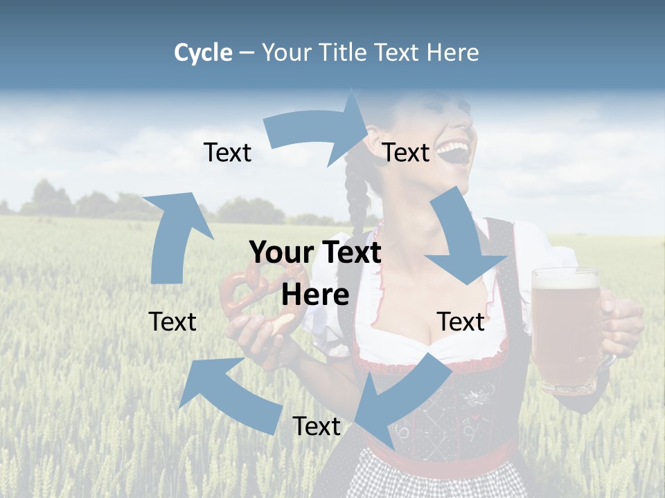 Pretzel Beer Glass Female PowerPoint Template