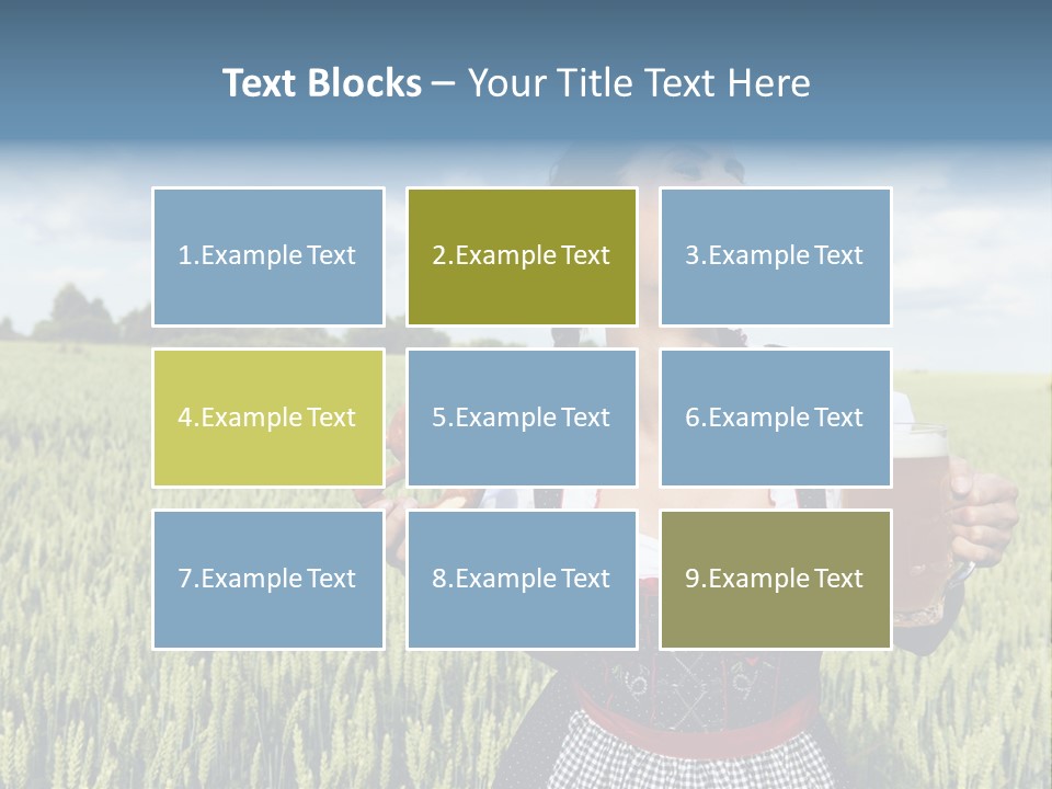 Pretzel Beer Glass Female PowerPoint Template