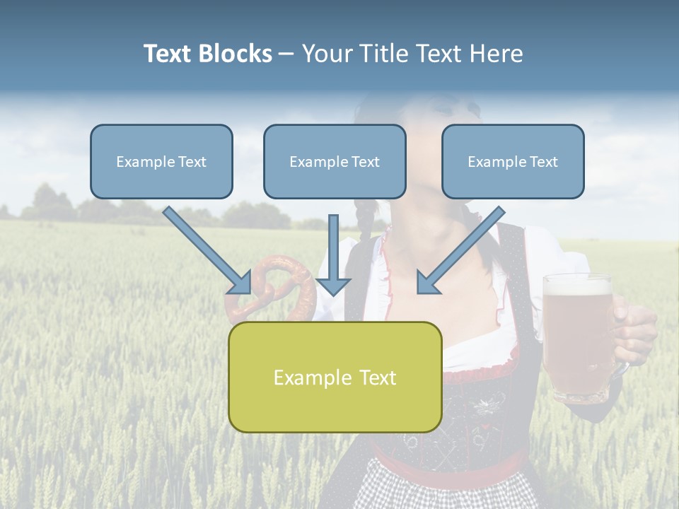 Pretzel Beer Glass Female PowerPoint Template