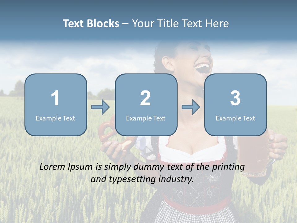 Pretzel Beer Glass Female PowerPoint Template