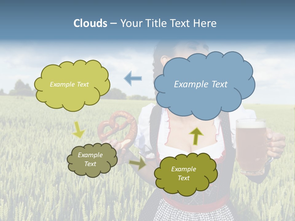 Pretzel Beer Glass Female PowerPoint Template
