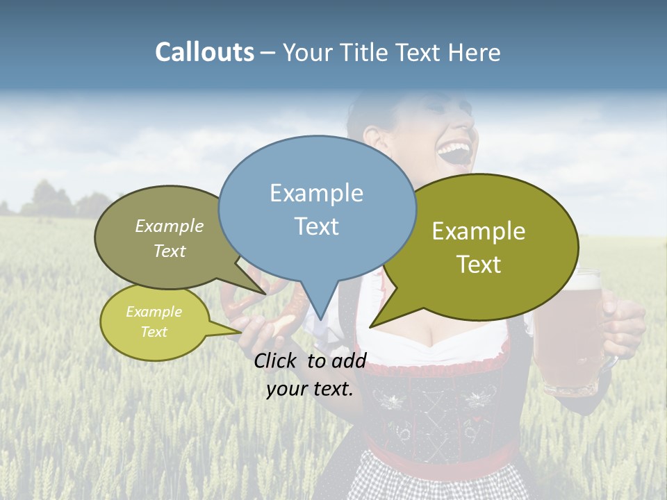 Pretzel Beer Glass Female PowerPoint Template