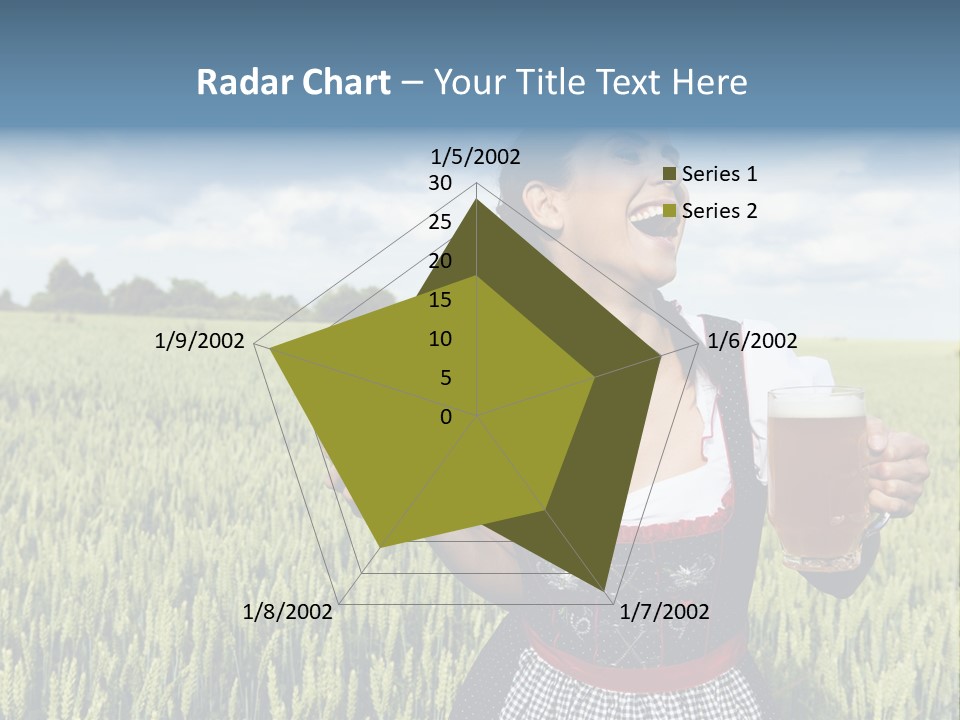 Pretzel Beer Glass Female PowerPoint Template