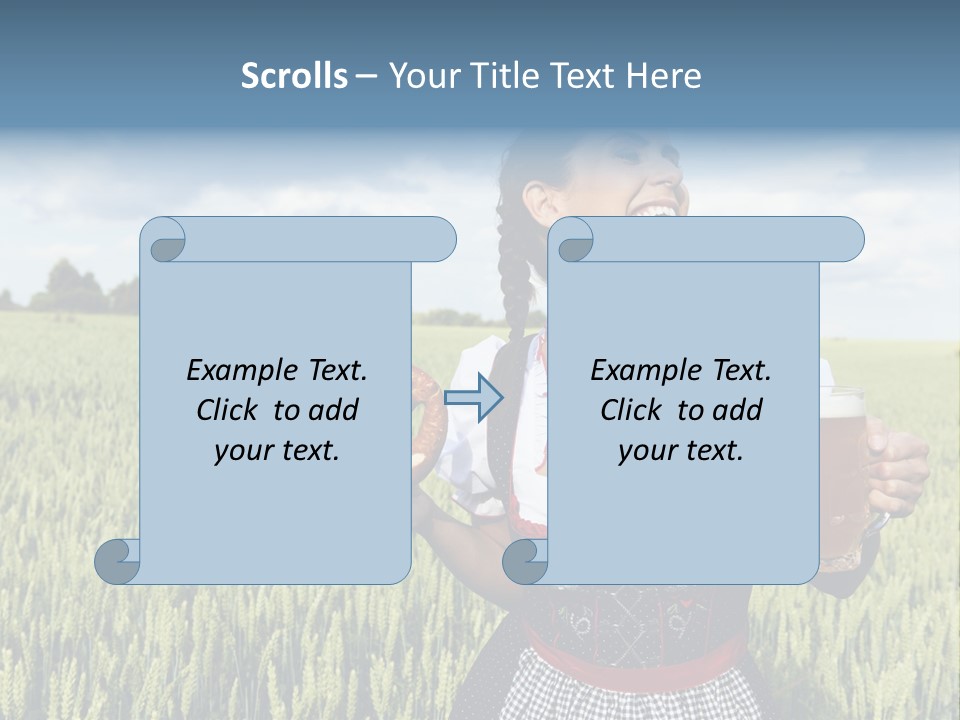 Pretzel Beer Glass Female PowerPoint Template