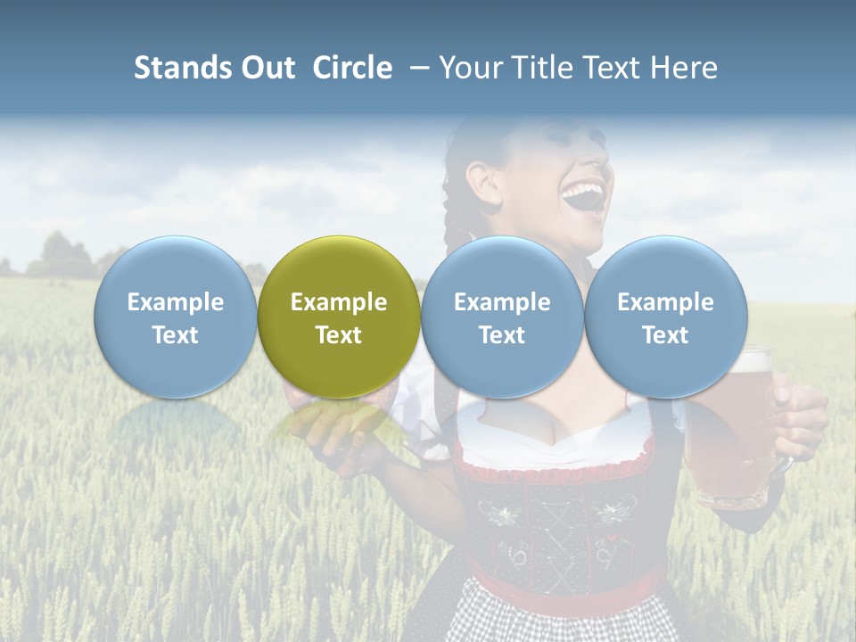 Pretzel Beer Glass Female PowerPoint Template