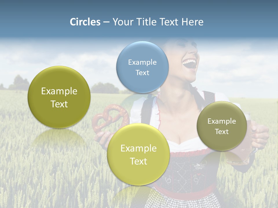 Pretzel Beer Glass Female PowerPoint Template