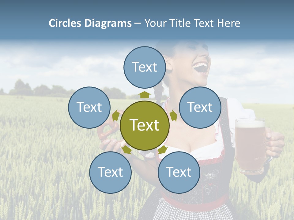 Pretzel Beer Glass Female PowerPoint Template