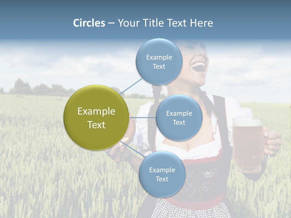 Pretzel Beer Glass Female PowerPoint Template