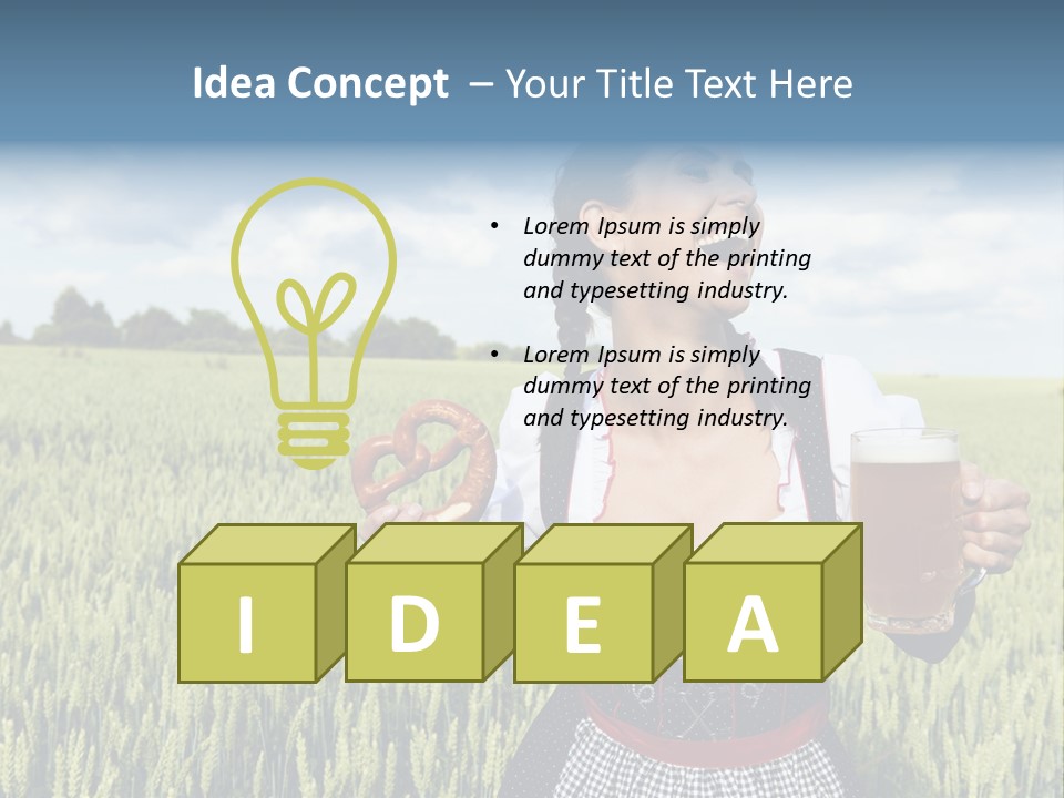 Pretzel Beer Glass Female PowerPoint Template