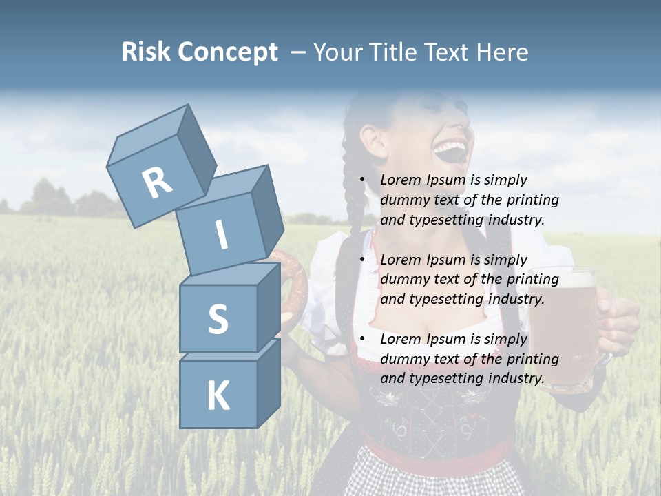 Pretzel Beer Glass Female PowerPoint Template