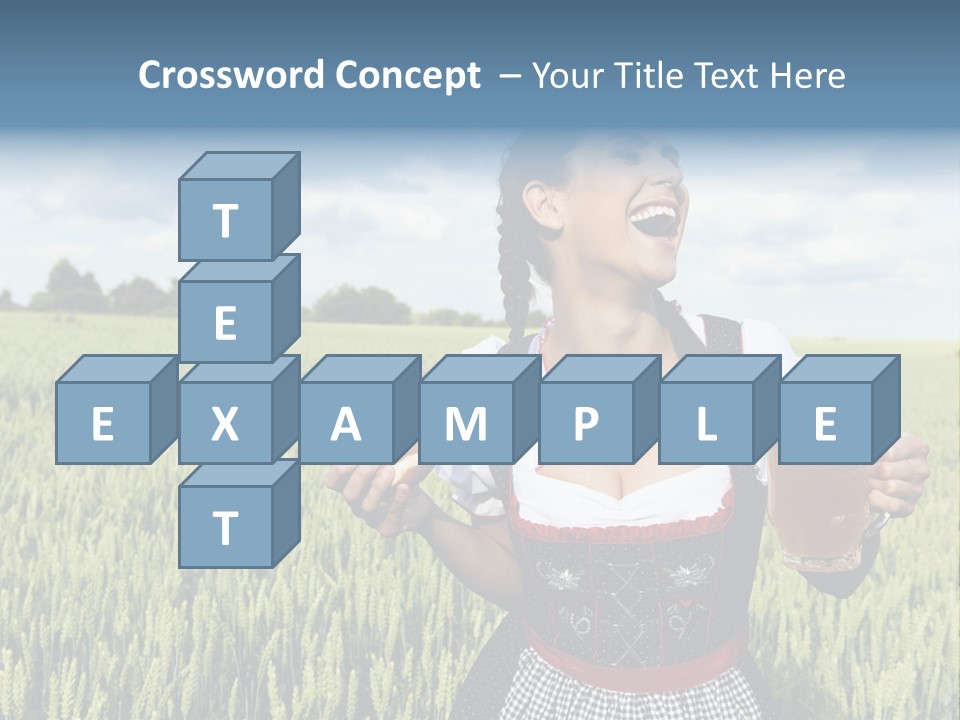 Pretzel Beer Glass Female PowerPoint Template