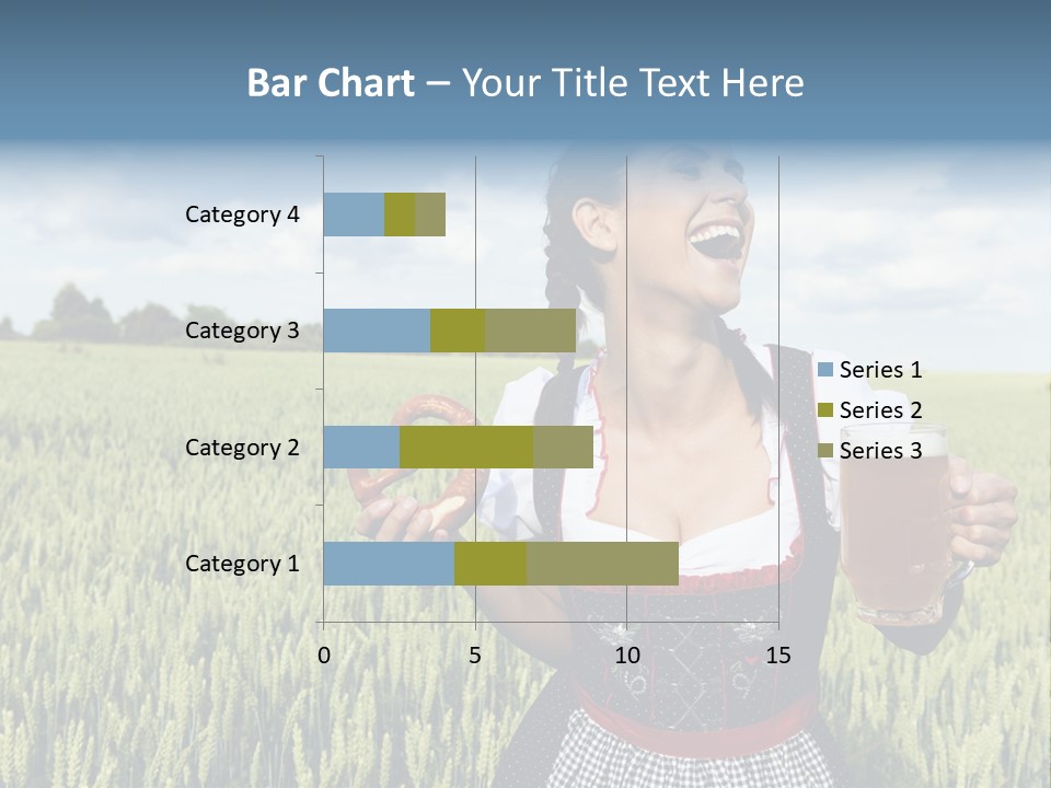 Pretzel Beer Glass Female PowerPoint Template