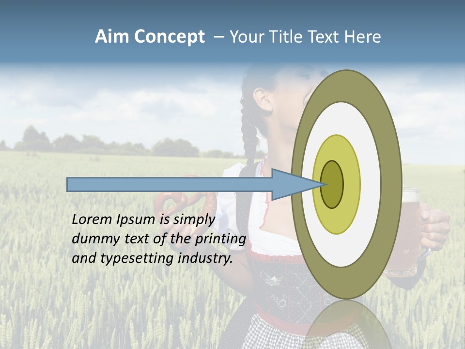 Pretzel Beer Glass Female PowerPoint Template