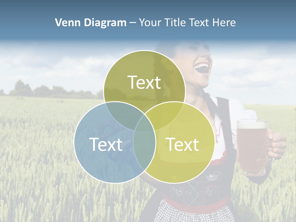 Pretzel Beer Glass Female PowerPoint Template