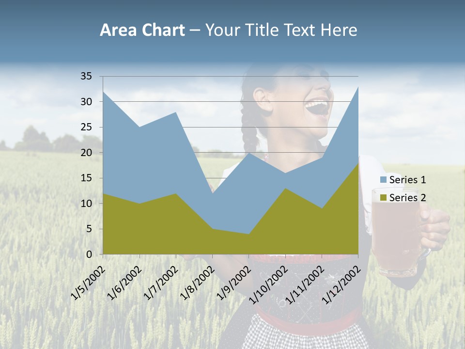 Pretzel Beer Glass Female PowerPoint Template