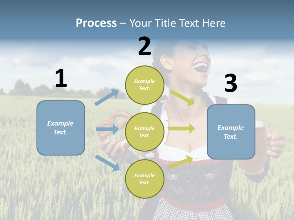 Pretzel Beer Glass Female PowerPoint Template